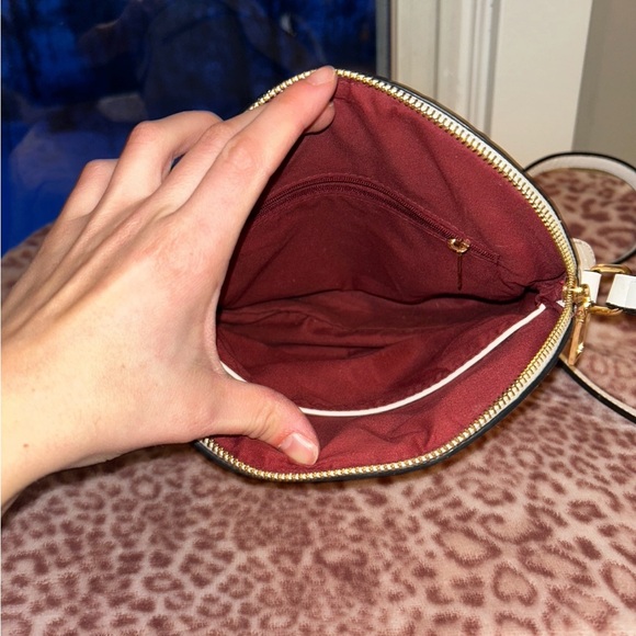 White Leather Crossbody Bag with Bee Detail - Picture 2 of 4